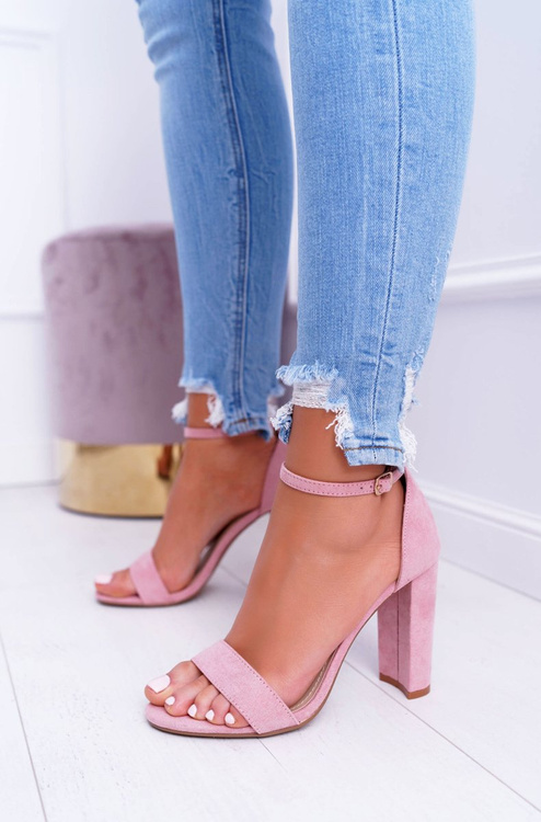 Women's Stiletto Sandals Suede Pink Anastasie