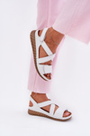 Women's Leather Sandals With Velcro Maciejka L6848-11 White