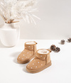 Children's snow boots decorated with flowers Camel Gracina
