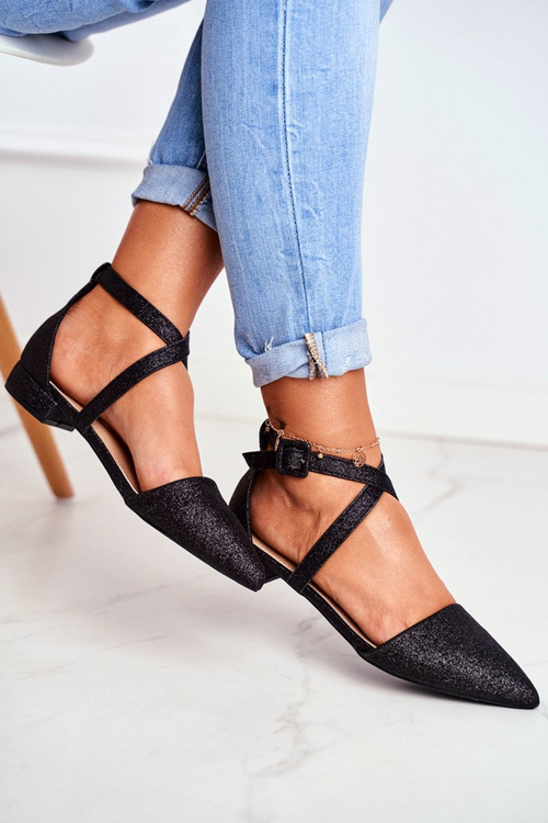 Women's Spike Brocade Ballerinas Black Vontare