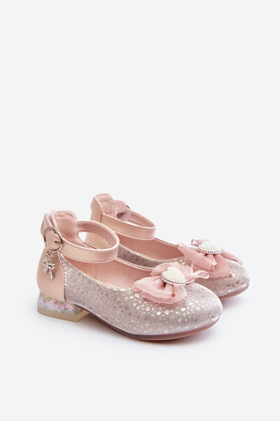 Children's Ballerina Flats with Bow Pink Nanthea