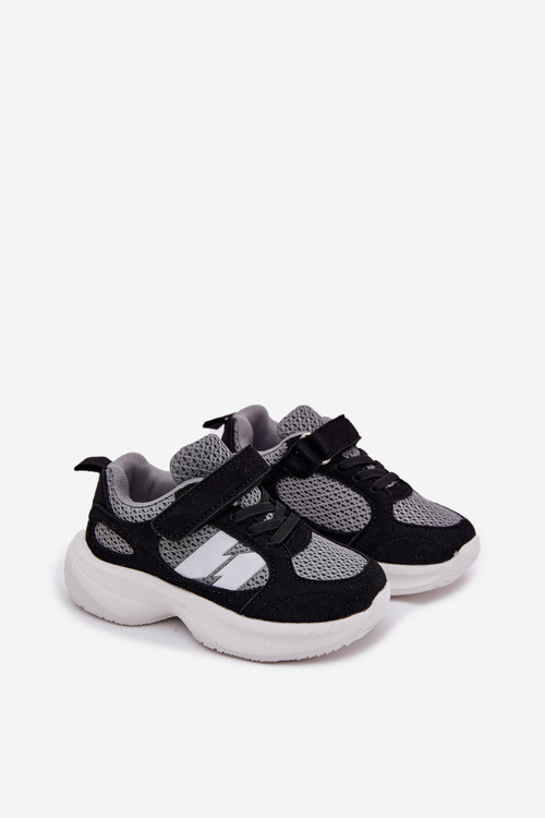 Sportowe Buty Dziecięce Sneakersy Czarno-Szare Selinea