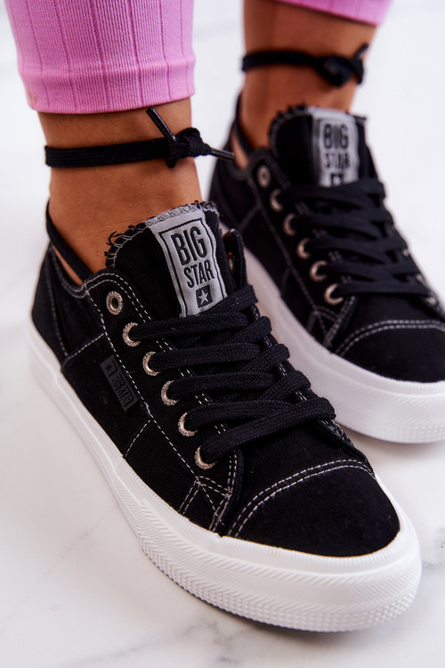 Tenisówki Trampki Wiązane Big Star Czarne JJ274098