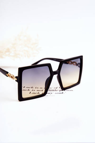 Large Square Sunglasses Ombre V130043 Black