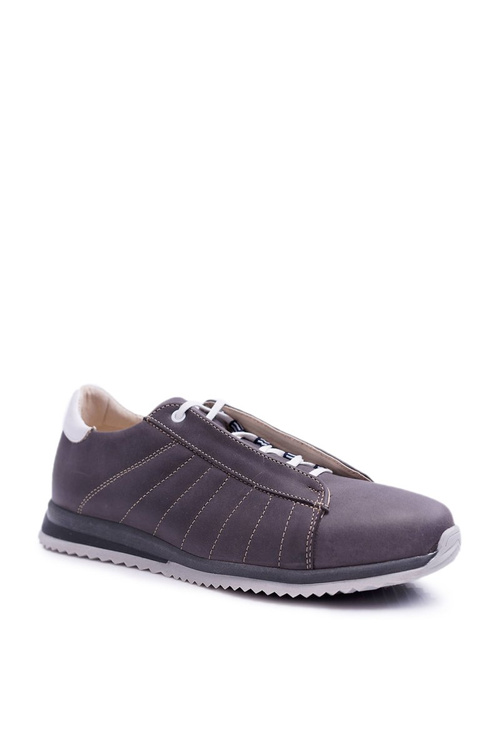 Men's Bednarek Leather Sport Shoes Grey Geos