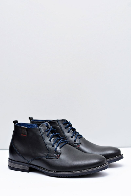 Men's Black Leather Boots Nikopol 672