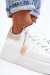 Women's Sport Shoes On Massive Platform White-Beige Mariell