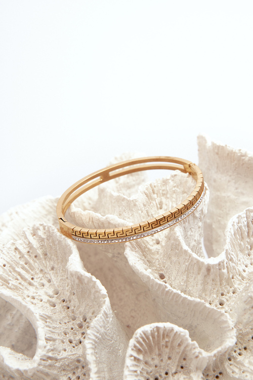 Bransoletka Damska Stal Nierdzewna Cyrkoniami Złota