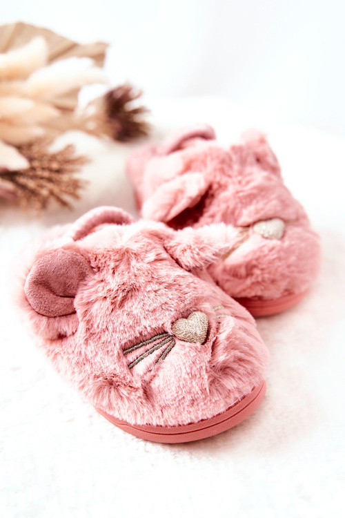 Dziecięce Papcie Kotki Z Uszami Różowe Tammy