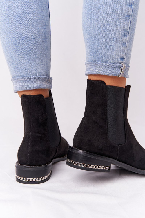 Suede Insulated Chelsea Boots Lu Boo Black