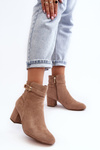 Women's Low Heel Boots Beige Verice