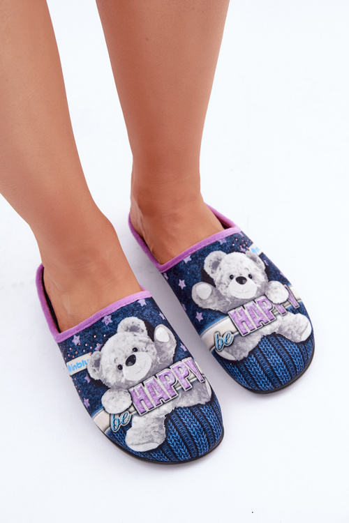 Women's Home Slippers Penguins Inblu EC-81-004 Navy blue