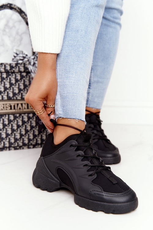 Damskie Sportowe Buty Sneakersy Czarne Born This Way