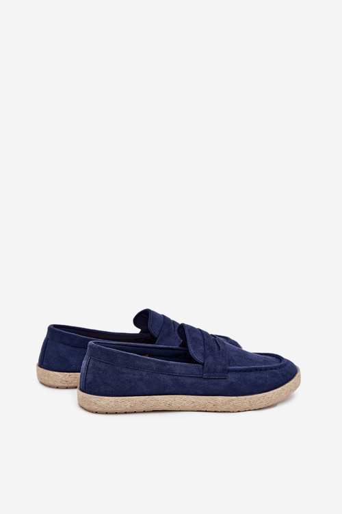 Men's Moccasins With Braiding Navy Fiamar