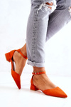 Suede pointed pumps Orange Calliope