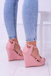 Women's Pink Suede Sandals On Anchor Eline
