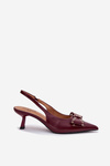 Stiletto Heels With Bow Burgundy Folesca