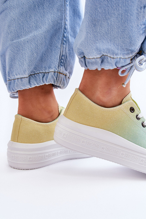 Low Platform Sneakers Big Star LL274A186 Yellow-Green
