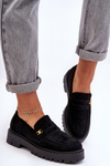 Decorated Suede Moccasins Black Esperta