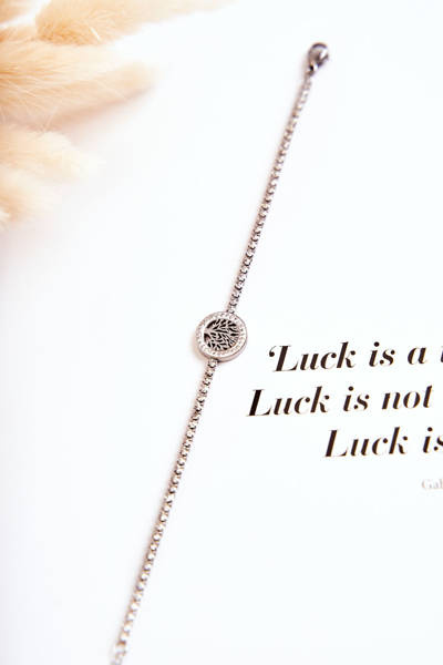 Bransoletka Pojedyncza Damska Ozdoby Cyrkonie Srebrna