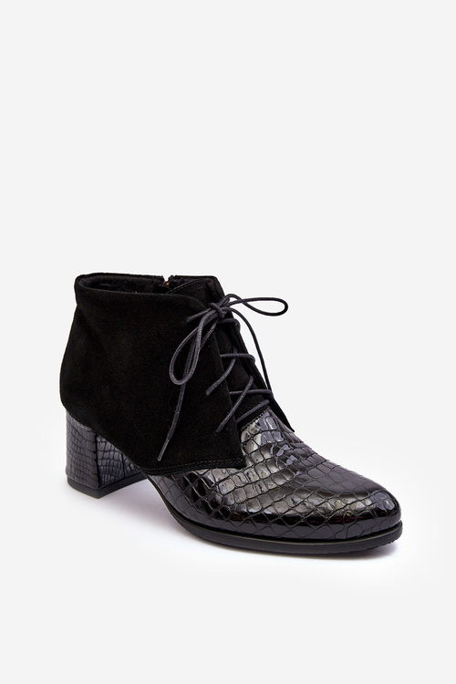 Women's Boots On Low Heel Black Ebba