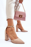 Suede Heel Pumps Beige Lexie