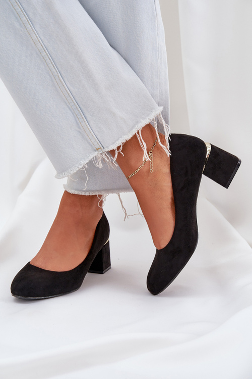 Eco Suede Heels Black Veniffia