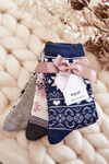 Women's 3-Pack Christmas Socks Snowflakes And Hearts Navy blue