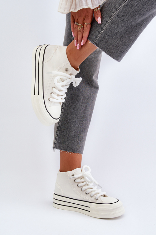 Women's platform sneakers white Aineri