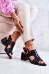 Leather High Heel Sandals La.Fi Black Leratto
