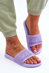 Light Women's Slippers With Inscription Violet Merry