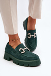 Women's Loafers With Decoration Green Ellise