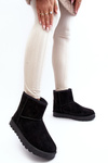 Women's Suede Snow Boots Fleece-Lined Black Nanga