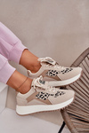 Sports Shoes Sneakers Womens Platform Leopard Beige Pumbes