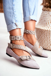 Lu Boo Ballerina Belts Rivets In Spike Grey Esteria