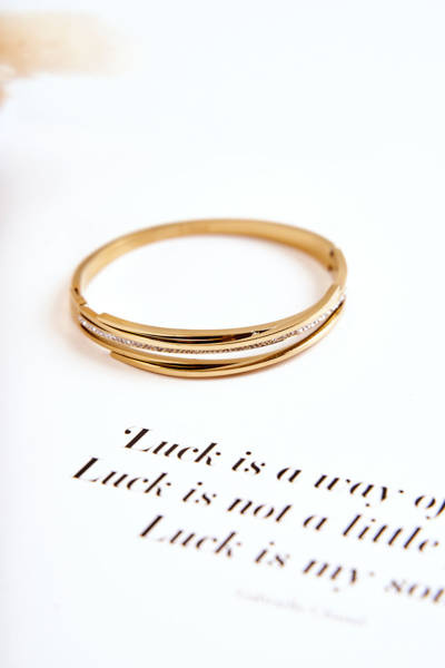 Women's Steel Bracelet With Zircons Gold Myrens