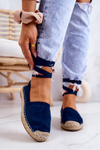 Tied Suede Espadrilles Navy Ismanne
