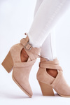 Women's Suede Cowboy Boots Beige Dennise