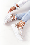 Women's Sports Shoes Sneakers White-Gold Melanie