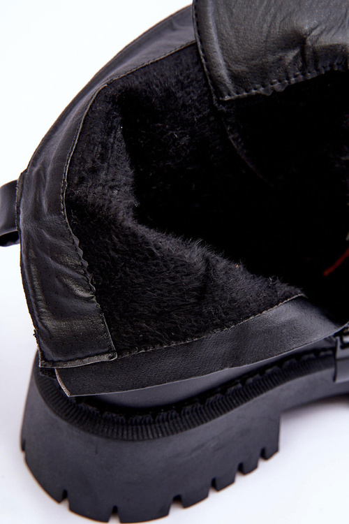 Botki Sztyblety Skóra Platforma Czarne Lemar Lisencca 60453