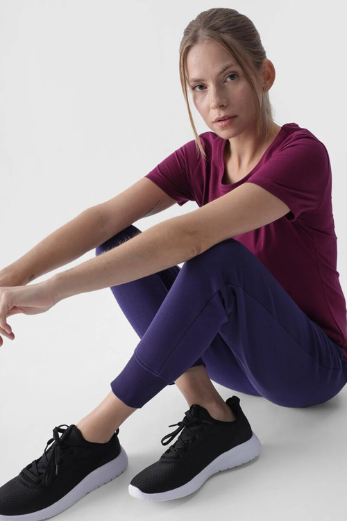 Women's Smooth T-Shirt With Logo Purple 4F 4FWMM00TTSHF1845-51S