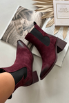 Leather Suede Women's Ankle Boots Heeled Heated Artiker 57C0048 Bordeaux