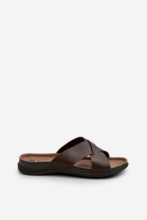 Comfortable Lightweight Eco Leather Slippers Inblu GV00001I Brown