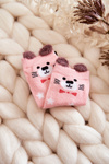 Children's Socks With Stars With Teddy Bear Pink 