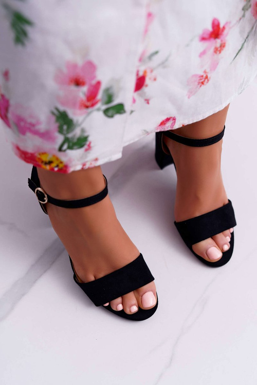 Women's Suede Sandals Black Baloo