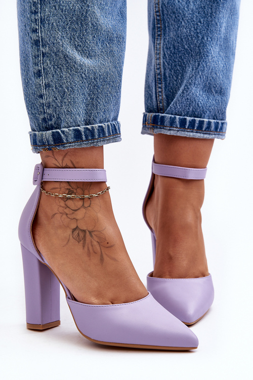 Leather High Heel Pumps Violet Salira