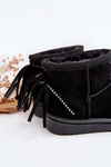 Children's Furry Fringed Snow Boots Black Mikyla