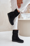 Boots With Ruffled Upper On Hidden Wedge Black Zinradea