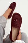Damskie Mokasyny Barefoot Z Naturalnego Zamszu Bordowe Zazoo 322