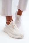 Women's White Fabric Slip-On Sports Shoes Nelmarie